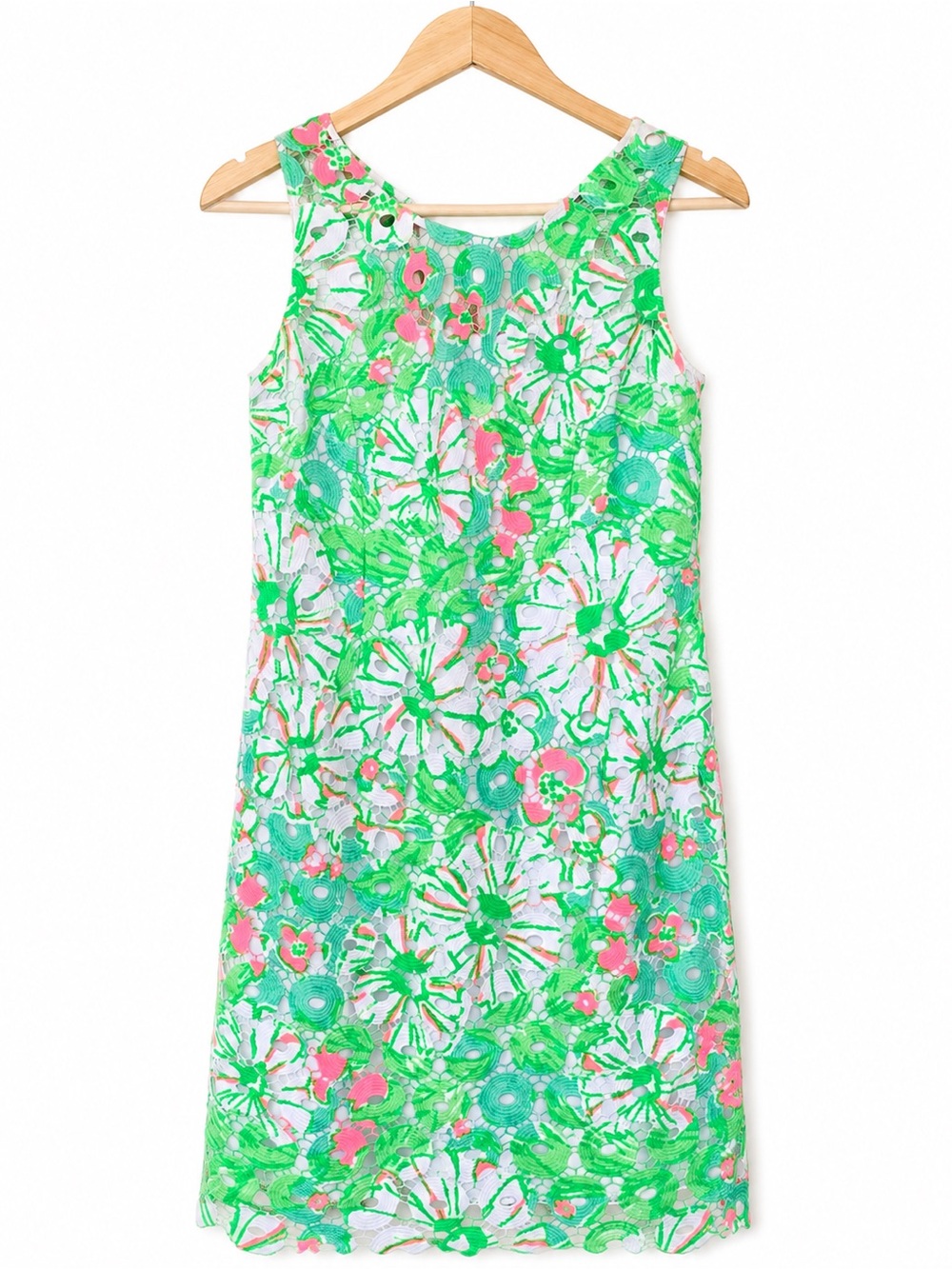 Lilly Pulitzer Splish Splash lace dress fluorescent floral pattern 4